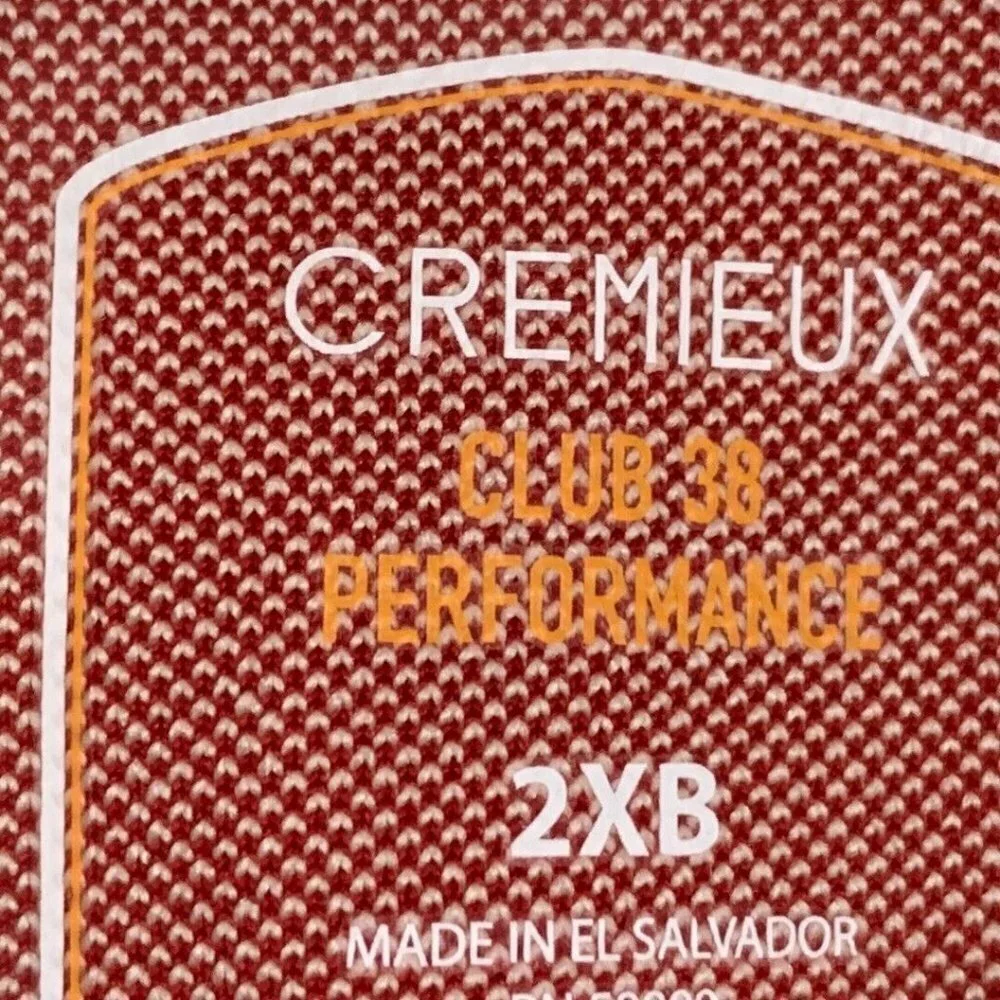 Cremieux Club 38 Polo‎ Shirt 2XB Tan White Stripe Performance Big Tall